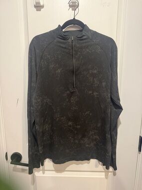 Lululemon Long Sleeve Half-Zip Athletic Pullover - Dark Charcoal Pattern